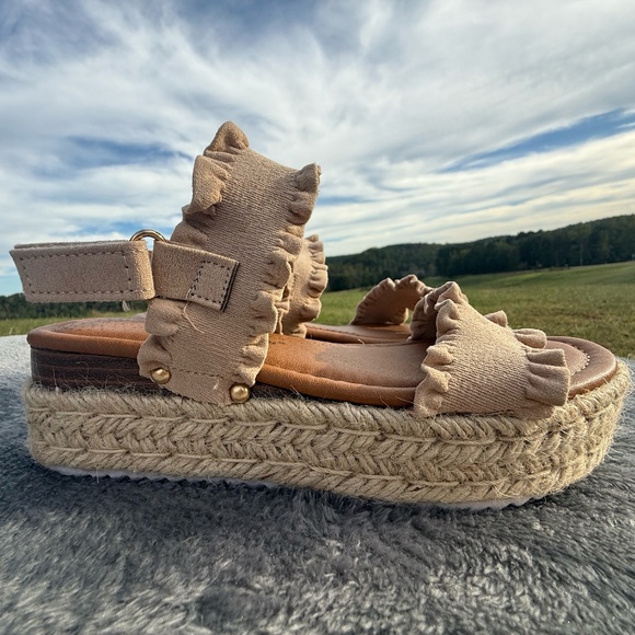 Pierre Dumas Espadrille Sandals in Nude - Picture 1 of 4